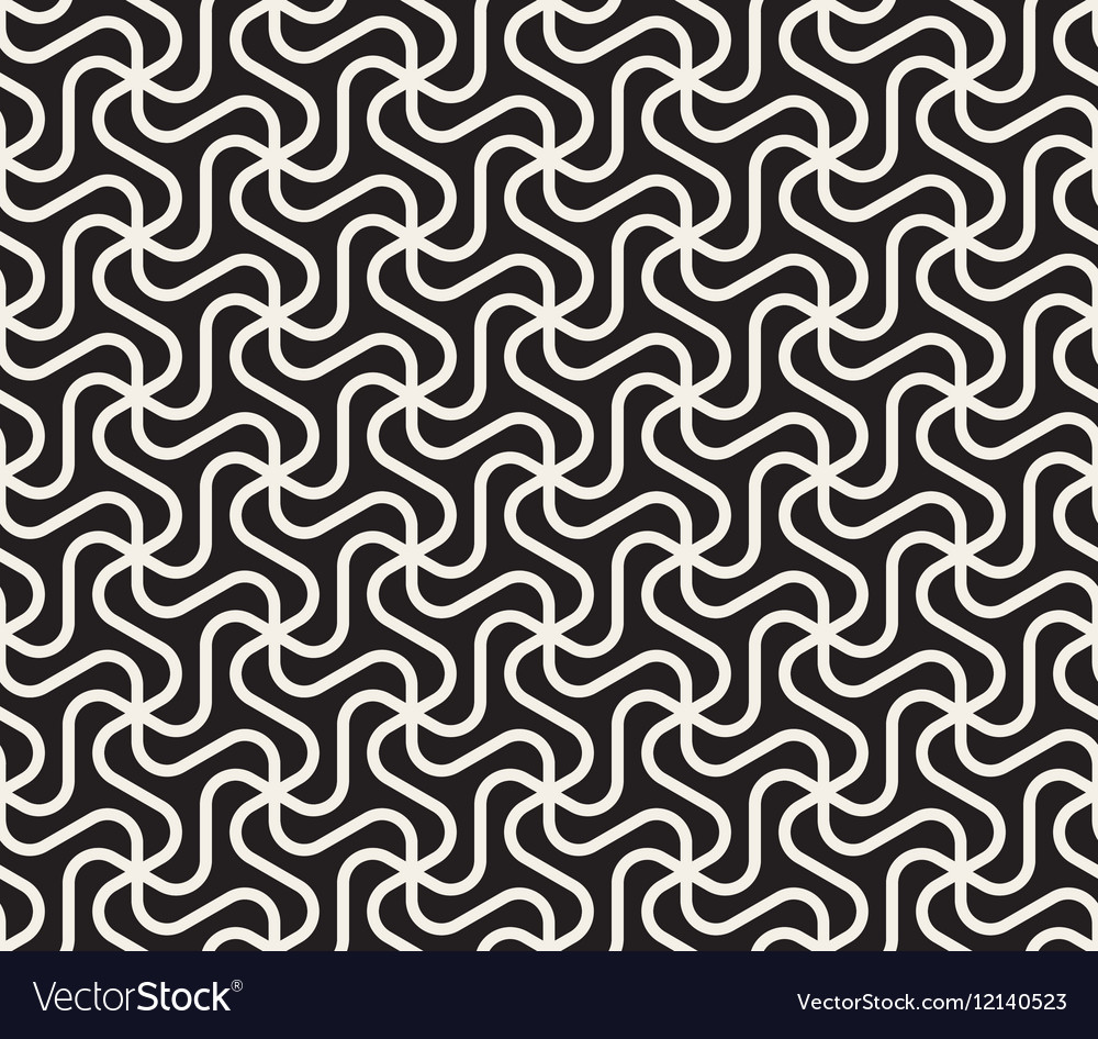 Seamless black and white rounded triangular Vector Image