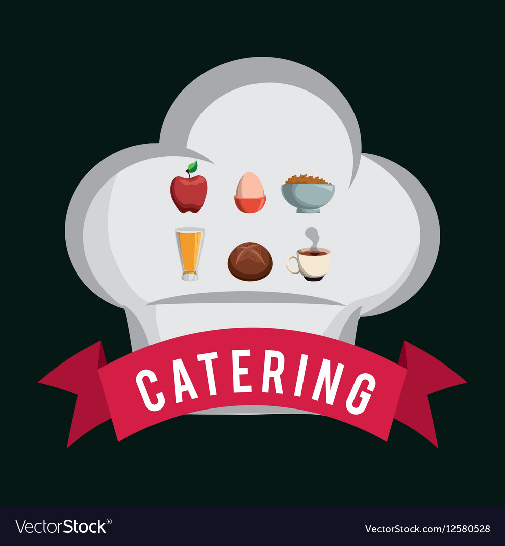 Catering food service chef hat shape breakfast Vector Image