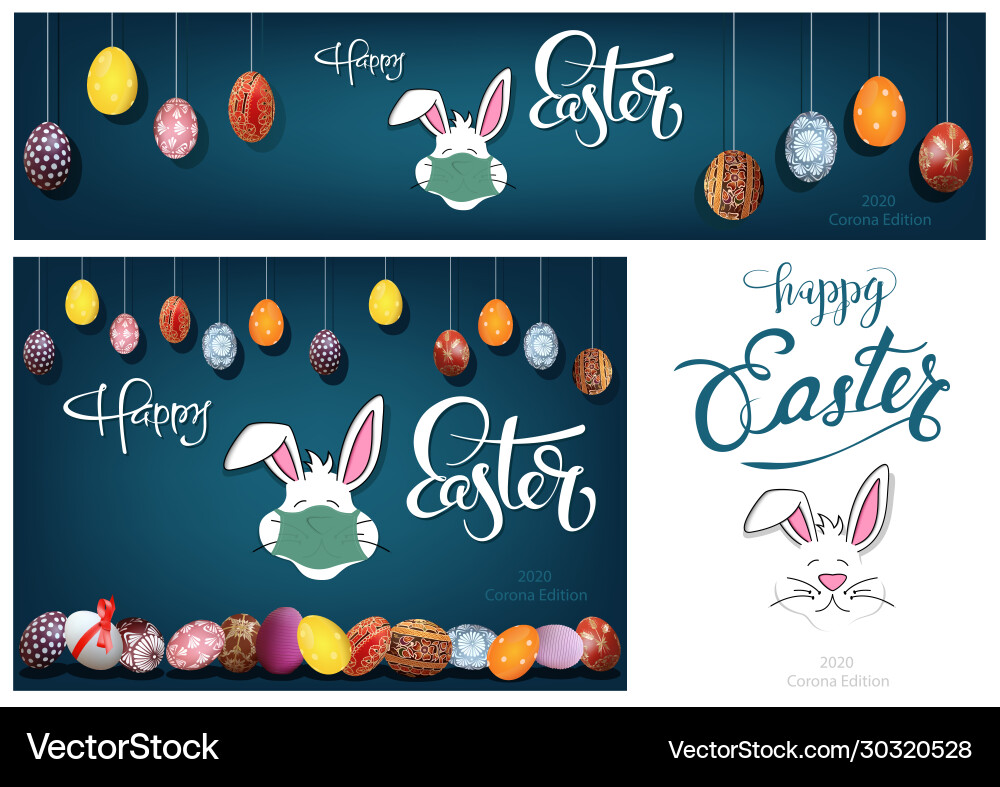 Easter eggs collection Royalty Free Vector Image