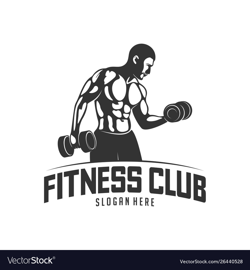 Fitness logo design templatedesign for gym Vector Image