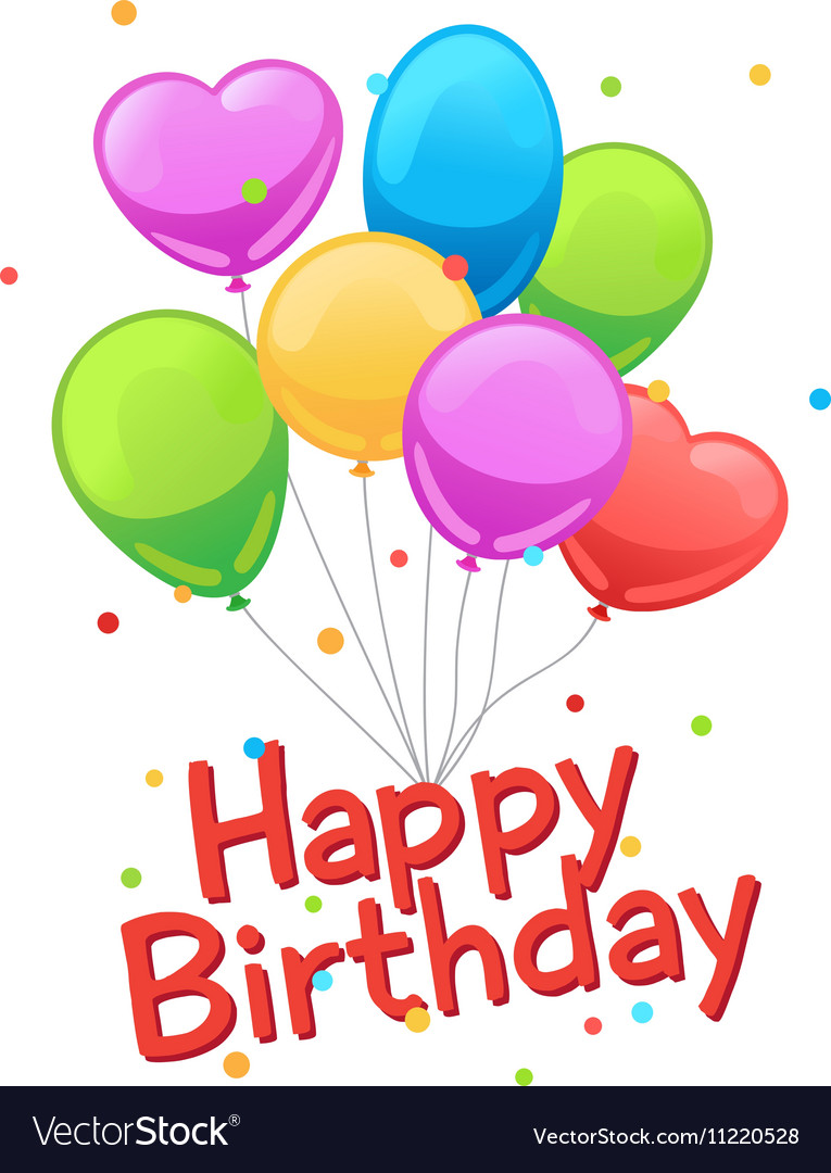 Happy birthday balloons card template Royalty Free Vector