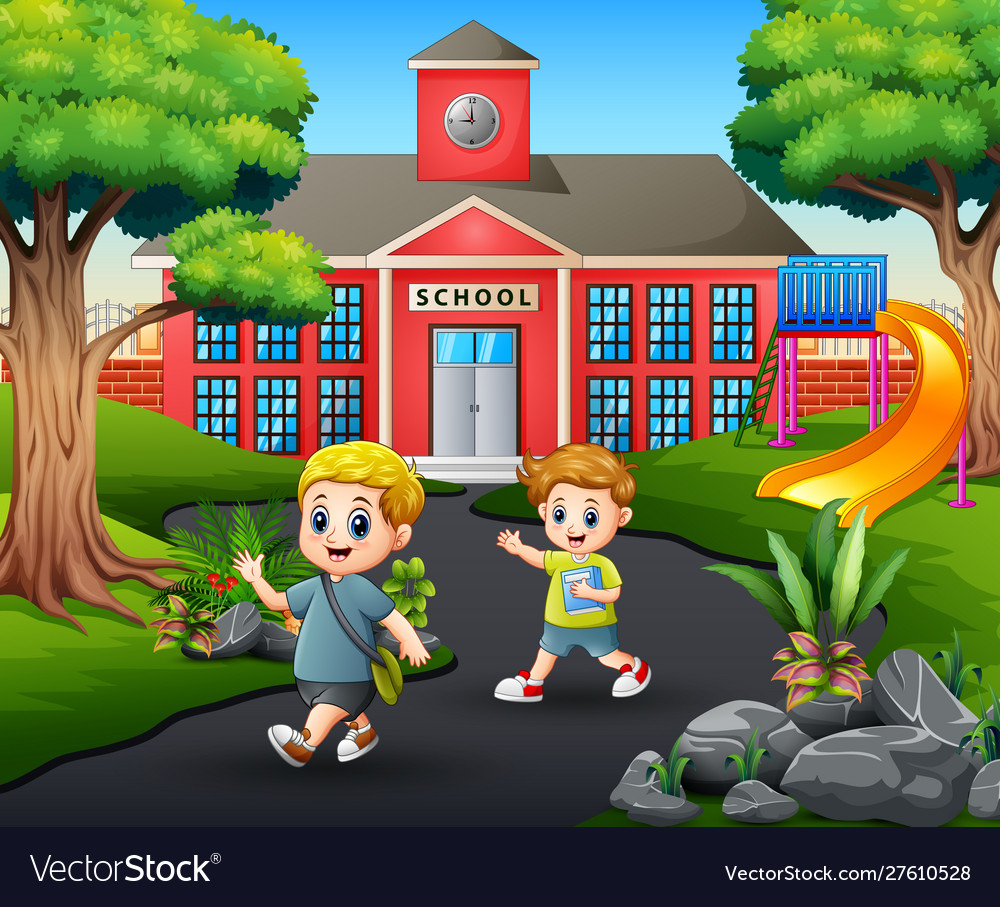 Happy Students Going Home After School Royalty Free Vector Happy Students Going Home After School Royalty Free Vector