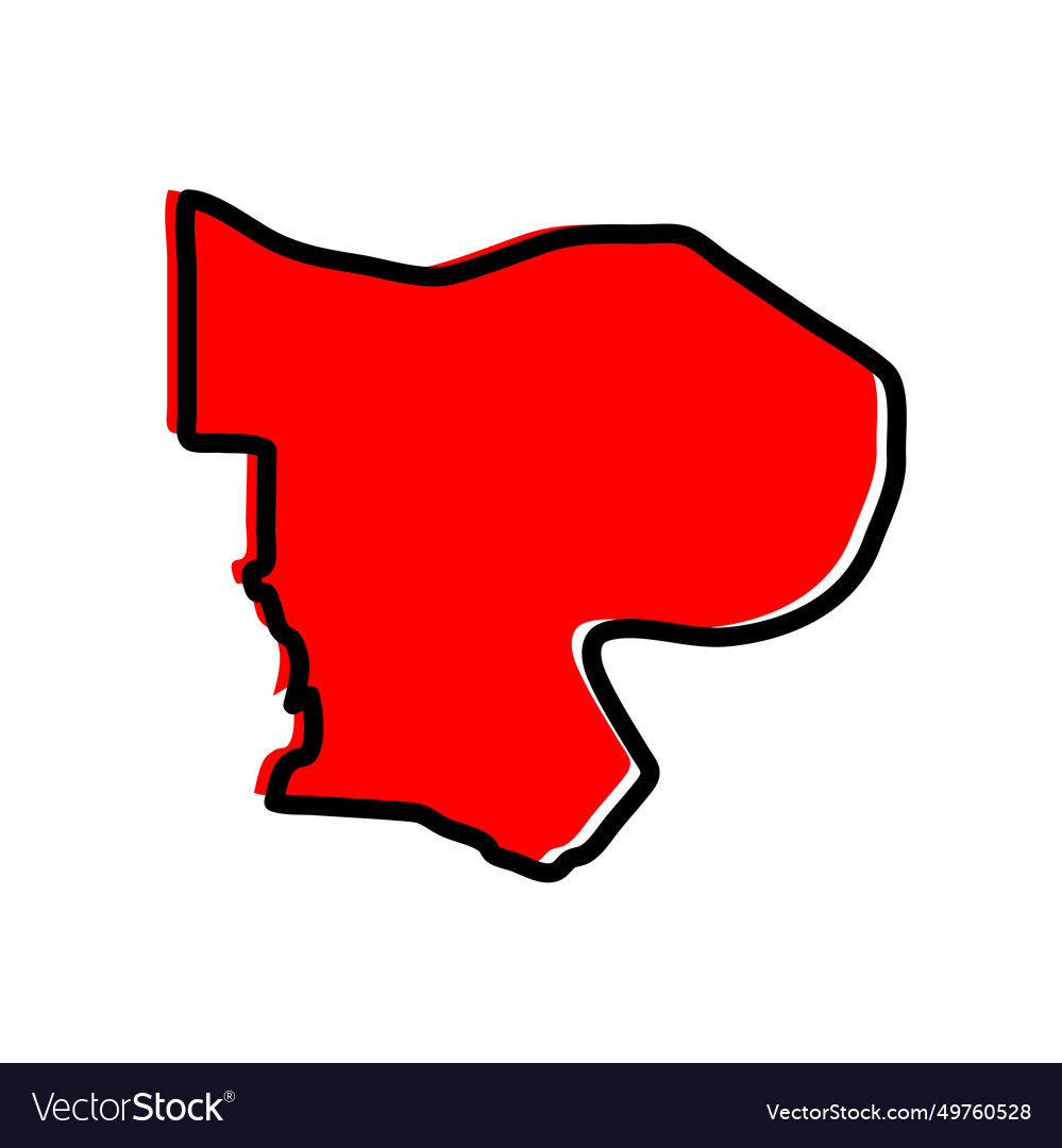 Paramaribo district of suriname map Royalty Free Vector