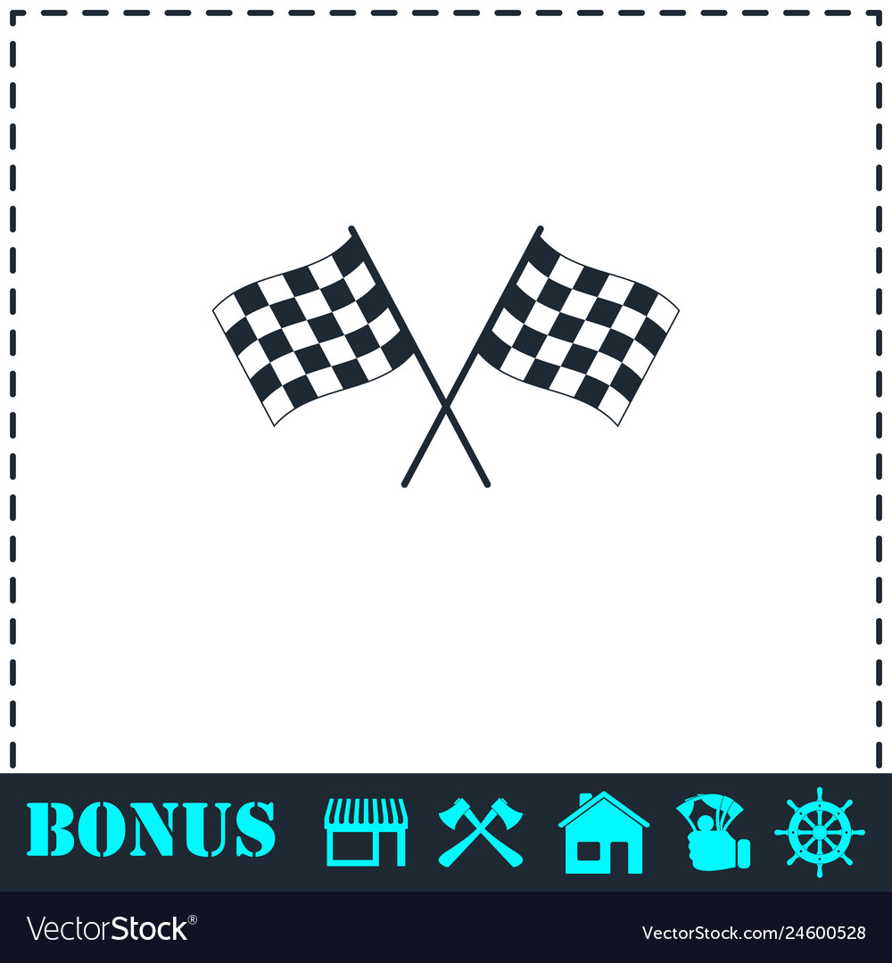 Racing flag icon flat Royalty Free Vector Image