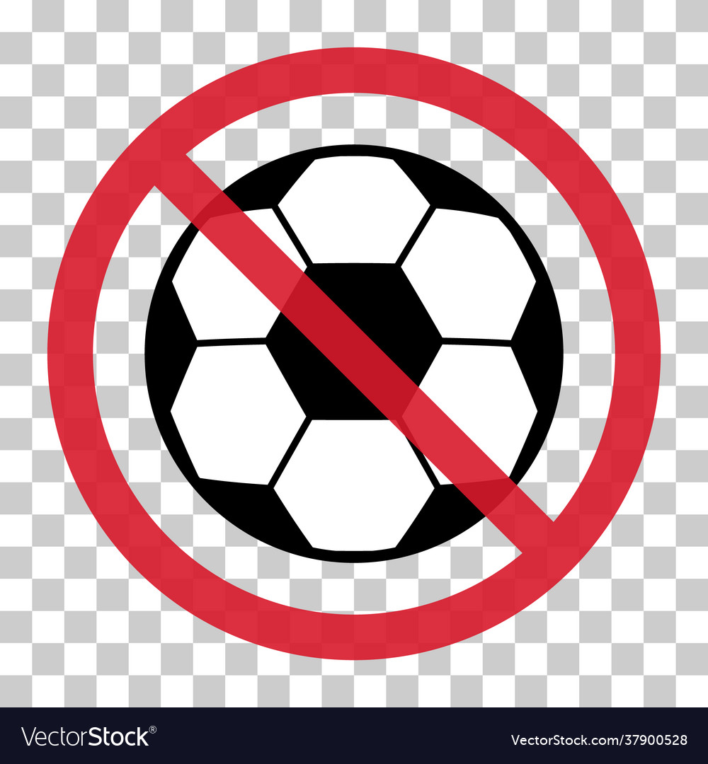 Stop soccer football ball symbol single goal Vector Image