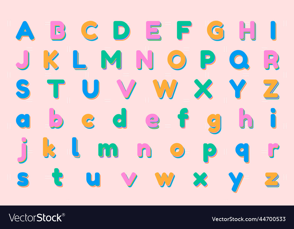 3d english letter set Royalty Free Vector Image