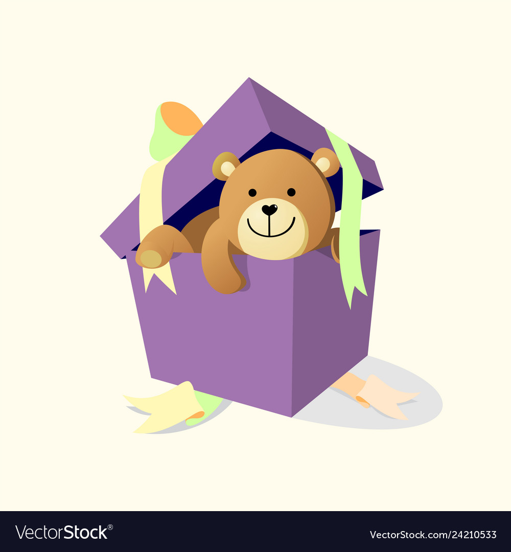 Bear gift Royalty Free Vector Image - VectorStock