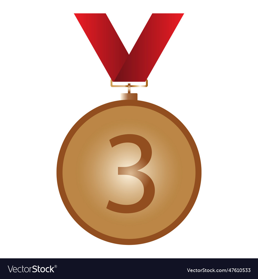 Bronze medal for 3rd place Royalty Free Vector Image