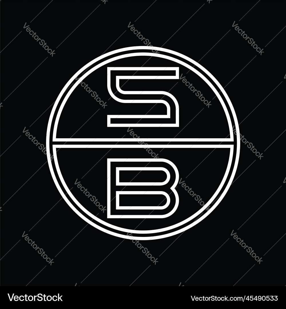Bs logo monogram abstract inside circle stripe Vector Image