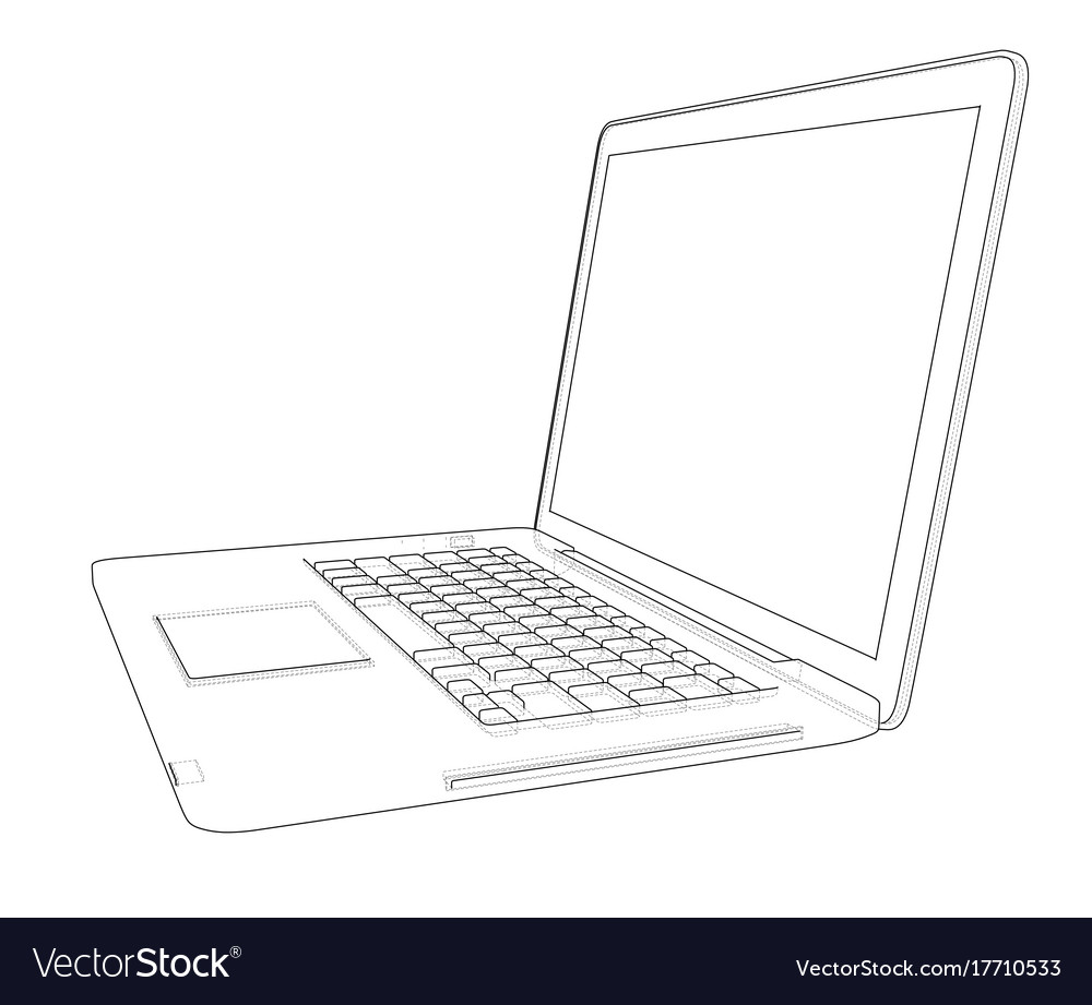 Laptop sketch Royalty Free Vector Image - VectorStock