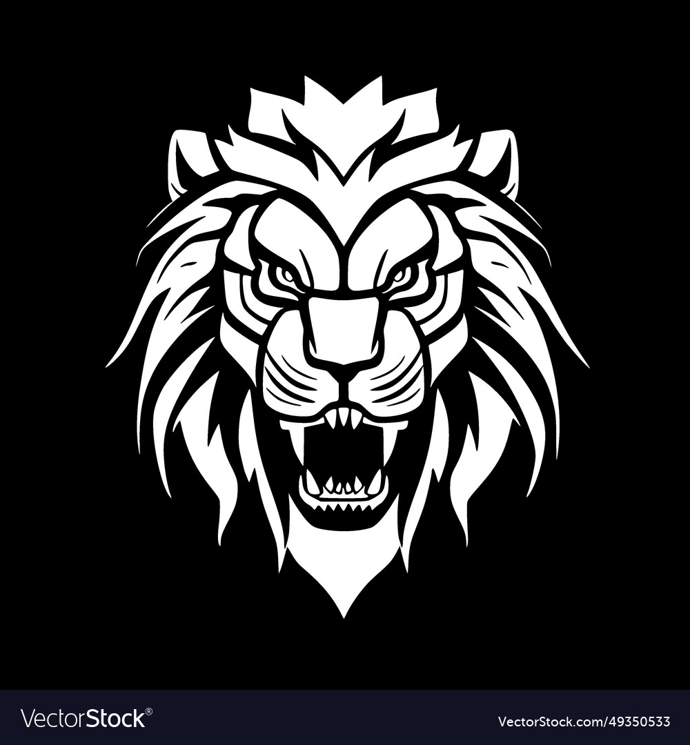 Lion - minimalist and flat logo Royalty Free Vector Image