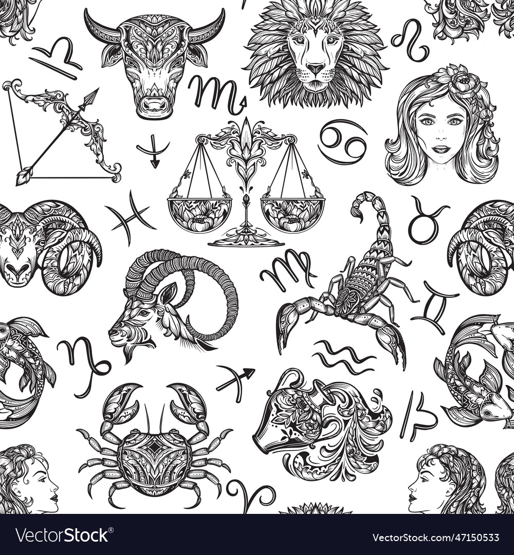 Seamless pattern with black and white hand Vector Image