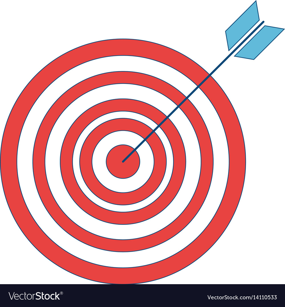 Target with arrow isolated icon Royalty Free Vector Image