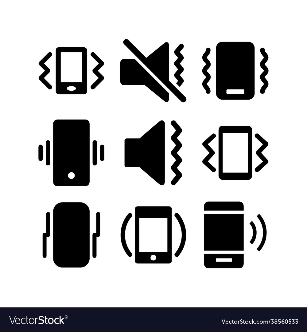 Vibrate icon set Royalty Free Vector Image - VectorStock