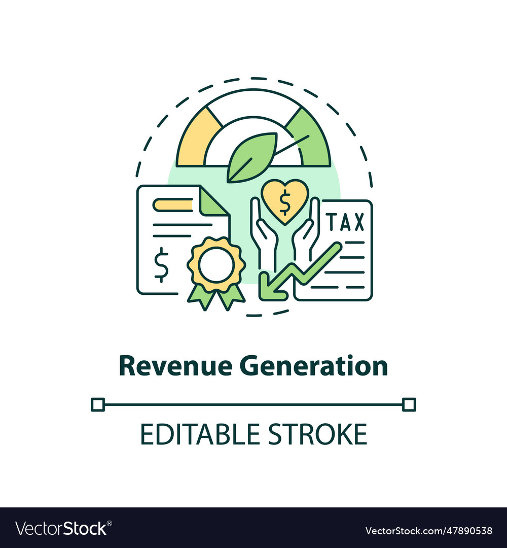 2d revenue generation concept icon Royalty Free Vector Image