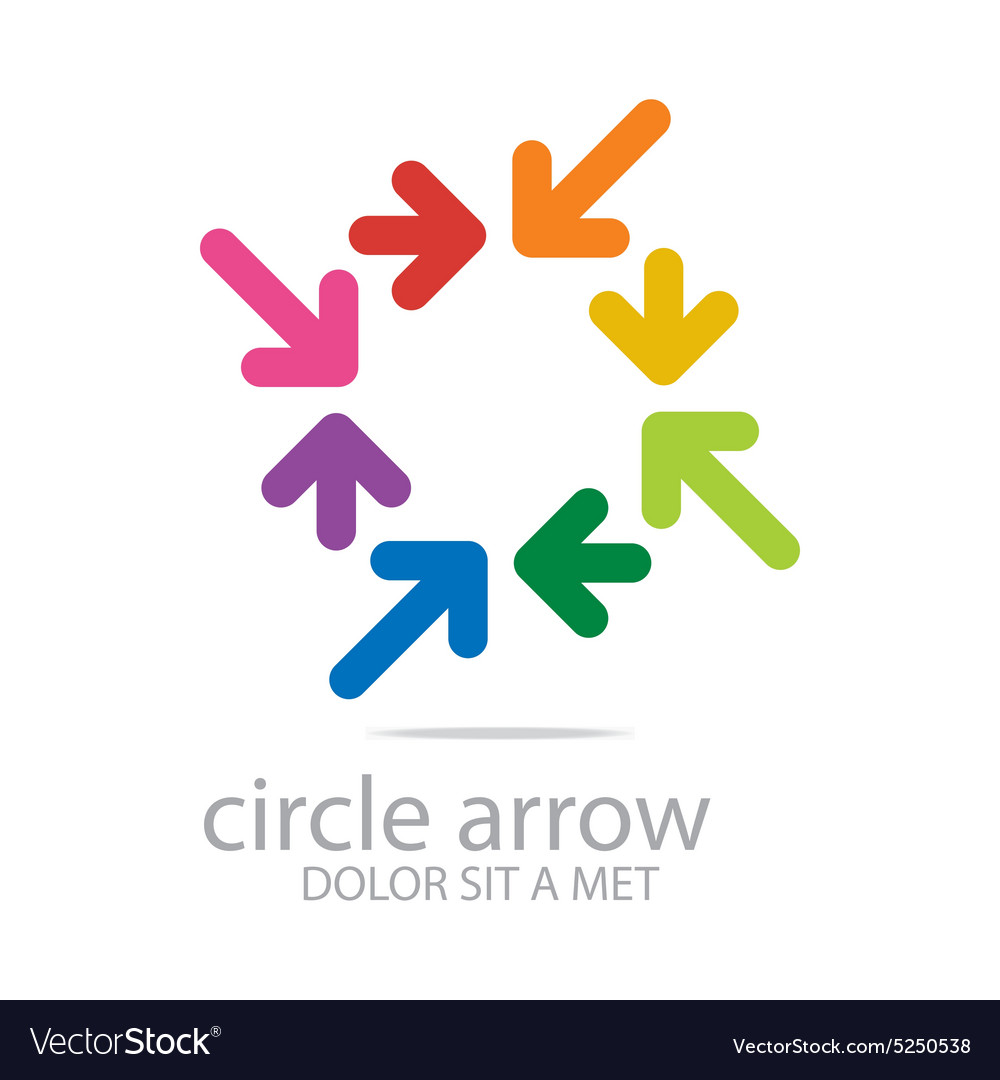 Circle arrow colorful design symbol icon Vector Image
