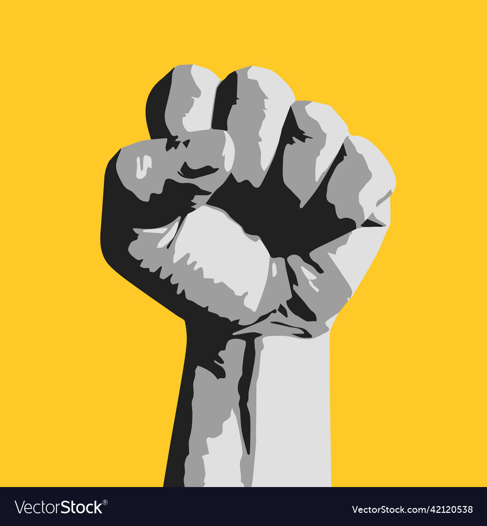 Fist raised in gesture of struggle Royalty Free Vector Image