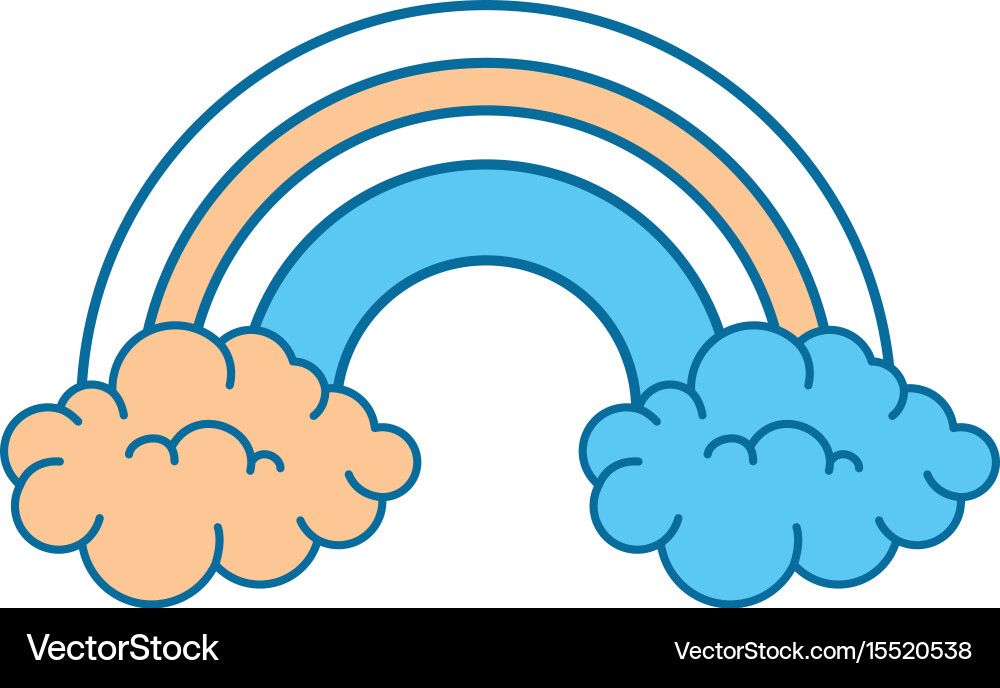 Rainbow with clouds icon Royalty Free Vector Image