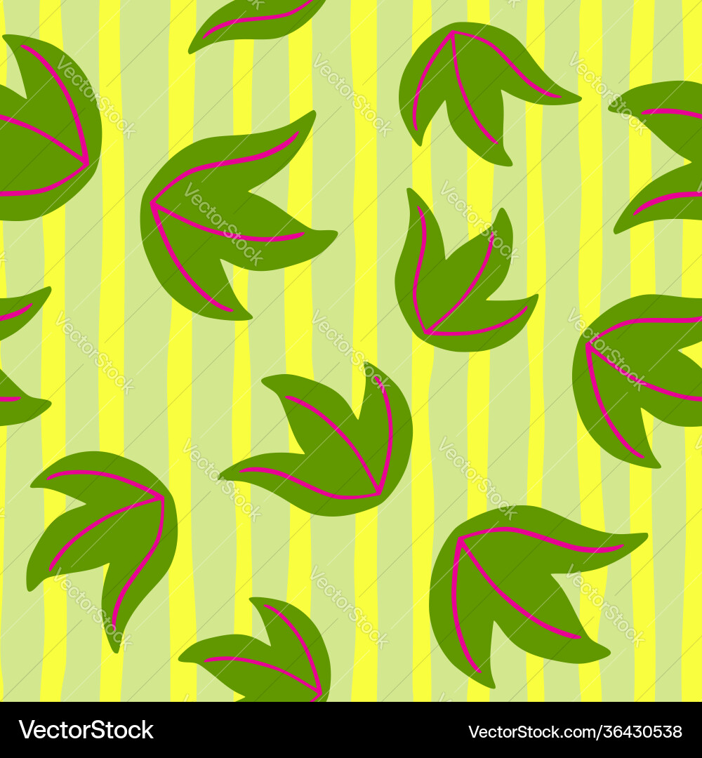 Seamless botanic pattern with green random Vector Image