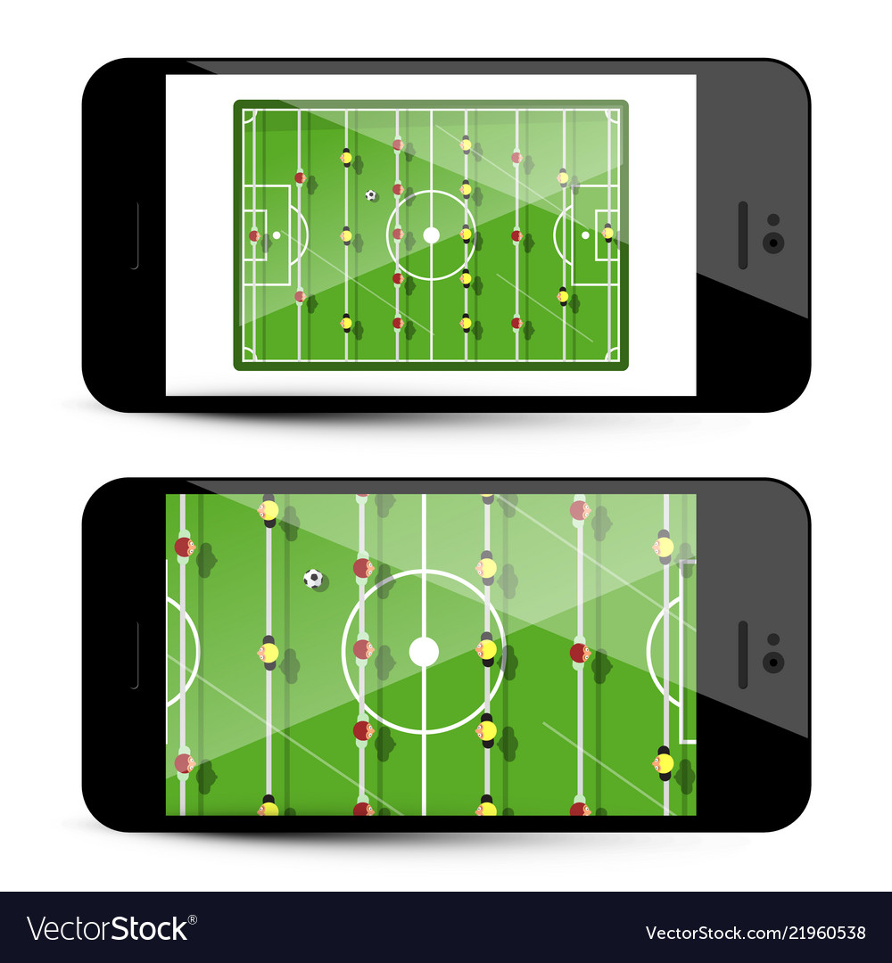 Vetor do Stock: Mobile football soccer. Mobile sport play match