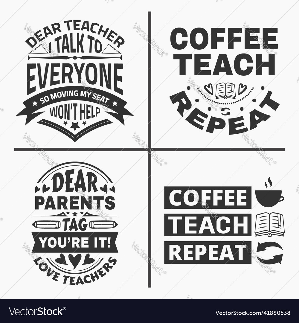 Teacher Quotes Design Bundle Royalty Free Vector Image