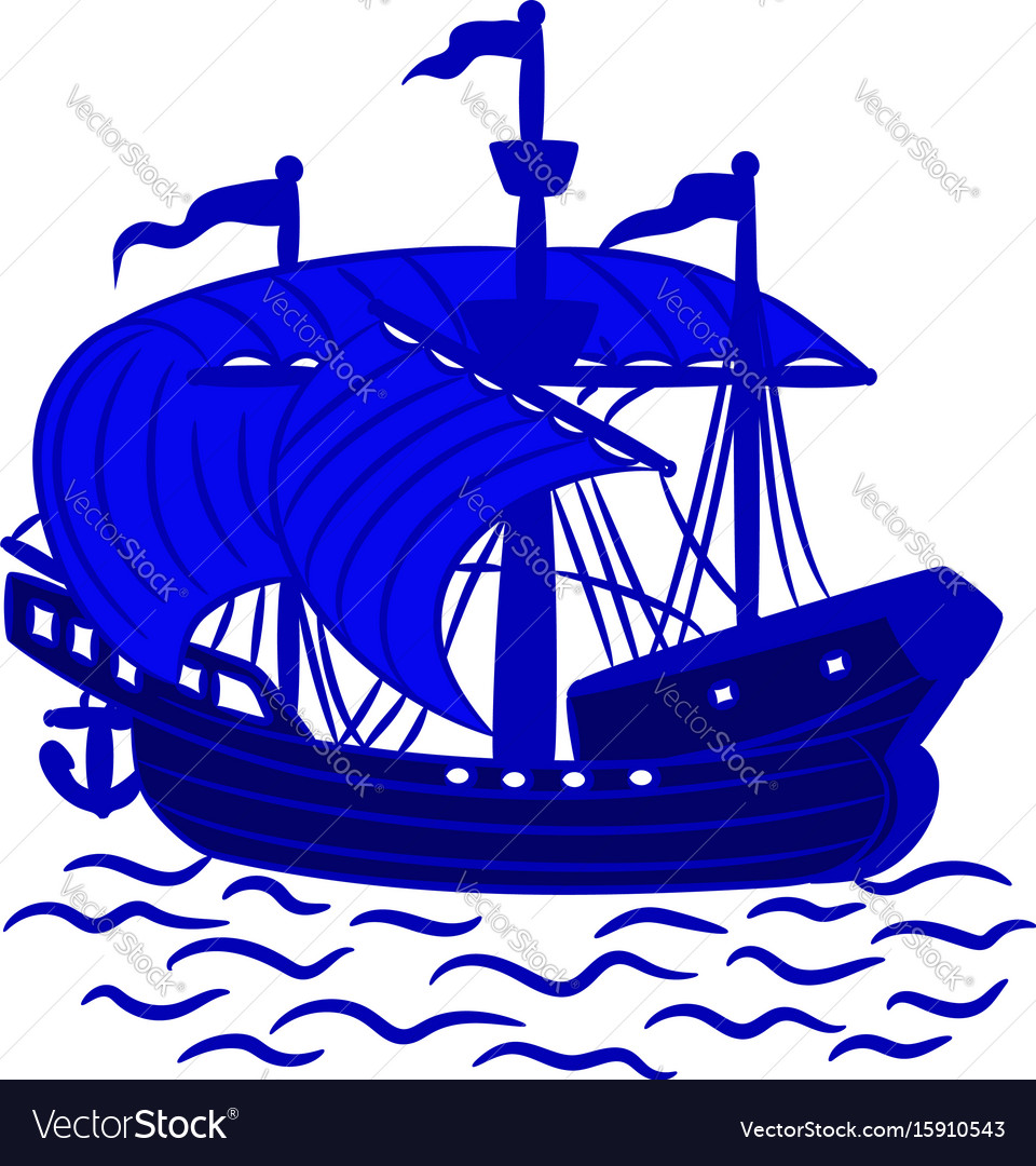 A sailing ship Royalty Free Vector Image VectorStock