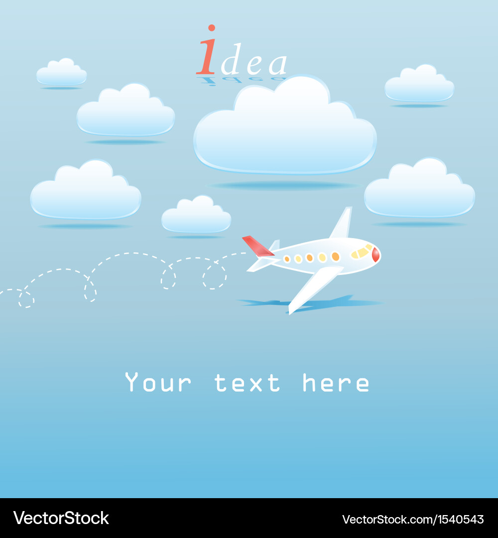 Clouds and airplane Royalty Free Vector Image - VectorStock