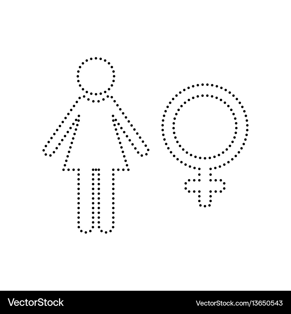 Female sign black dotted Royalty Free Vector Image