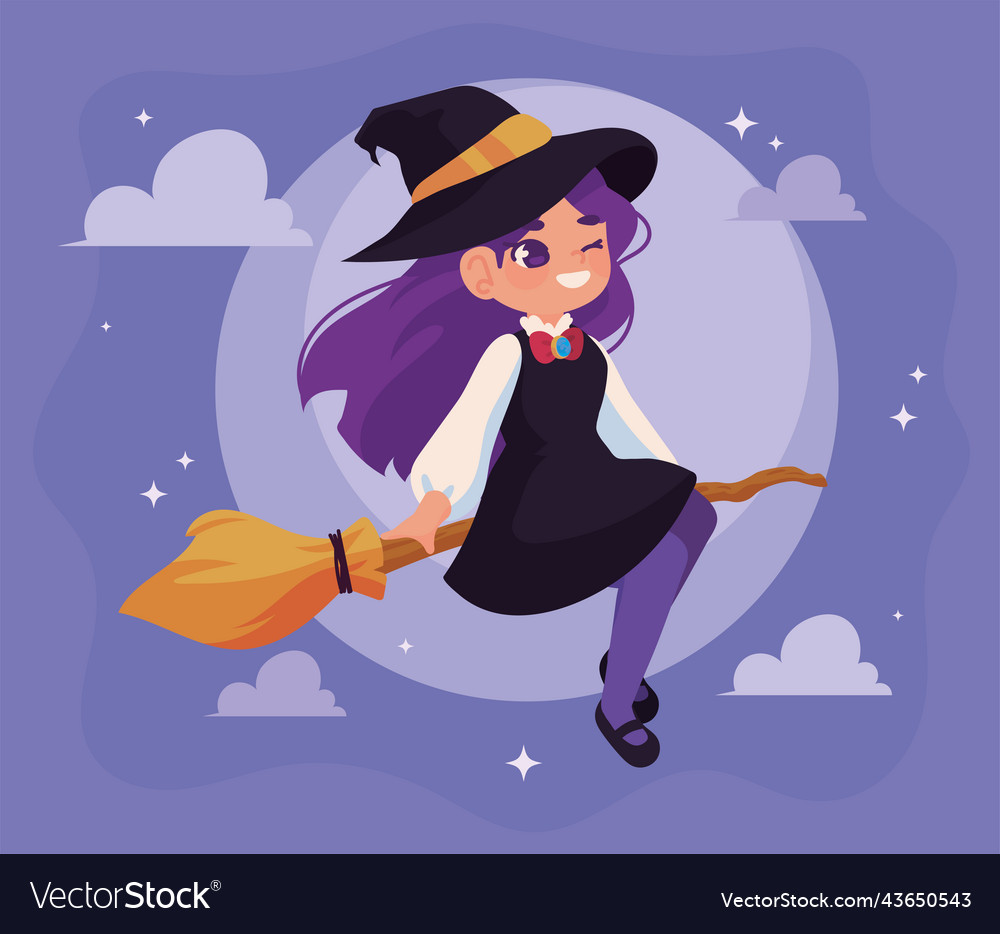 Halloween Flying Witch Royalty Free Vector Image 3731