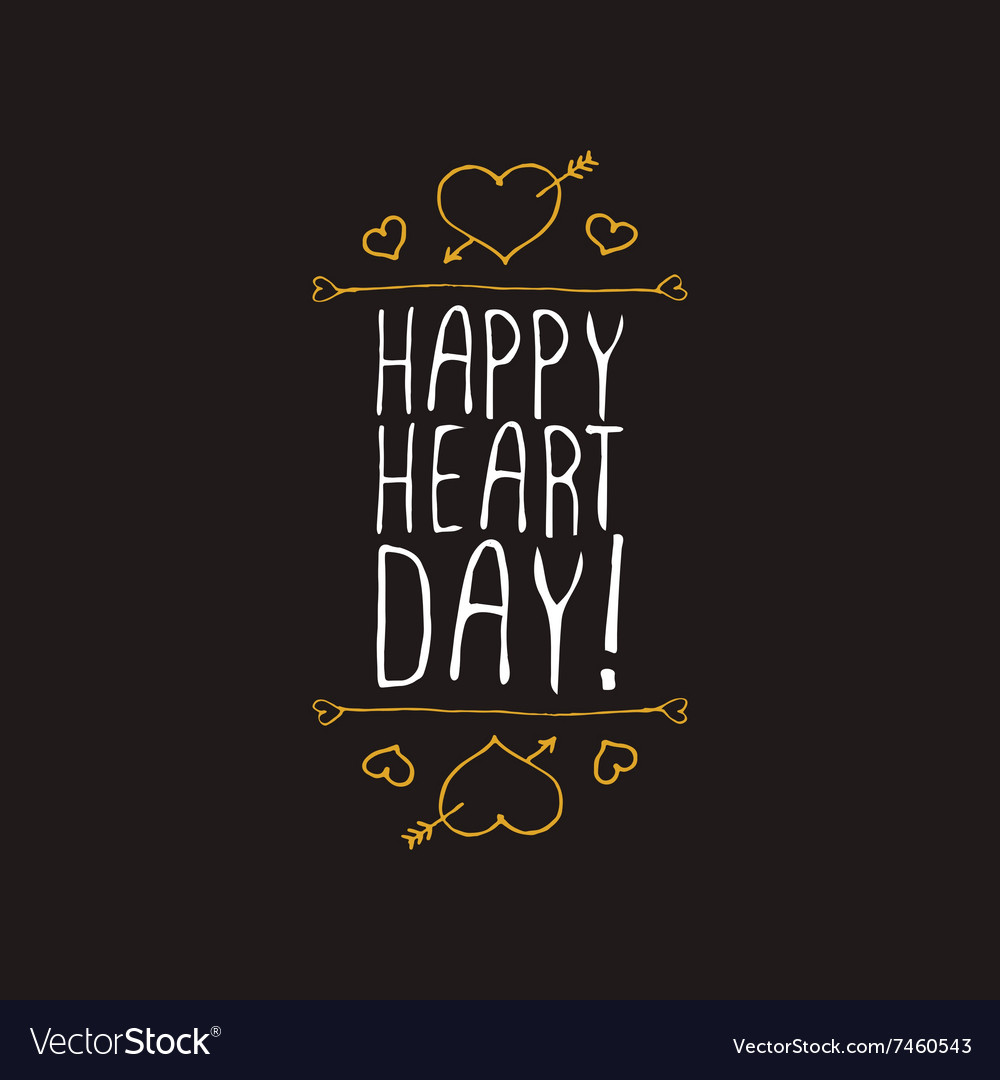 Handdrawn Badge For Saint Valentines Day Vector Image