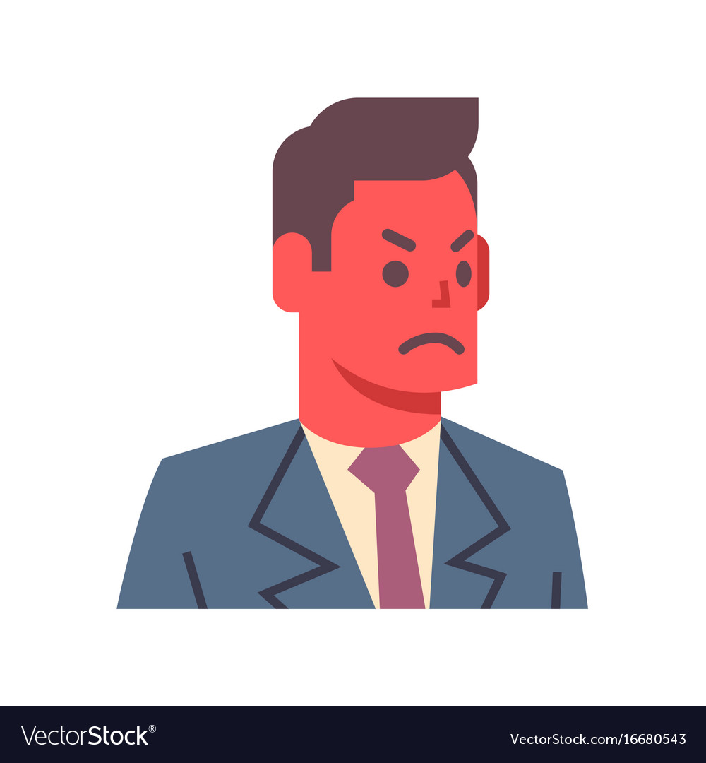 Male angry emotion icon isolated avatar man facial