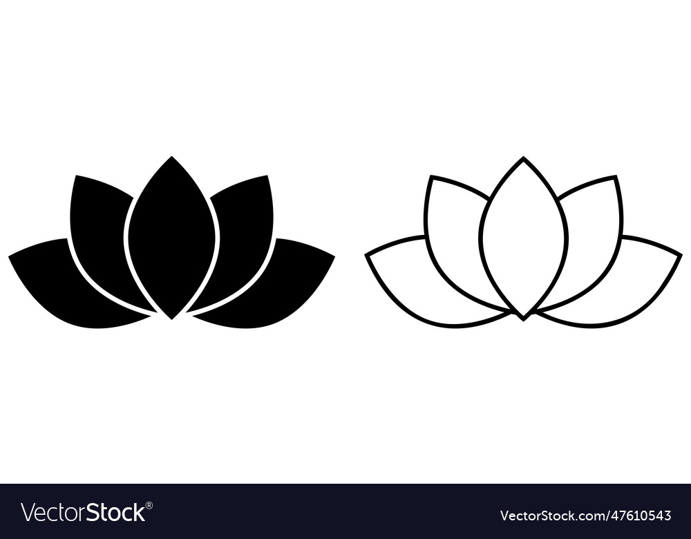 Set of lotus icons lotus flower symbol Royalty Free Vector