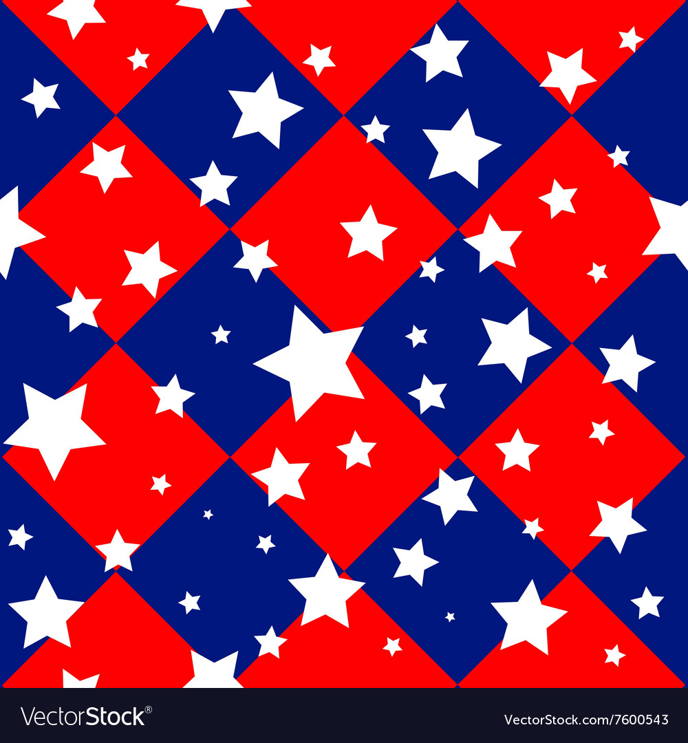 Stars usa flag diamond chessboard background Vector Image