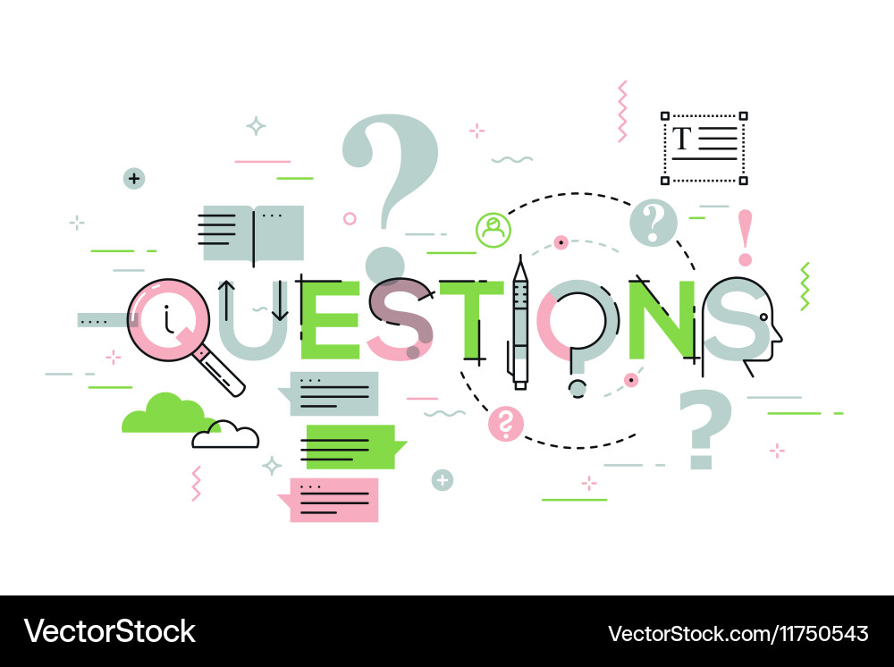 Thin Line Design Concept For Questions Website Vector Image