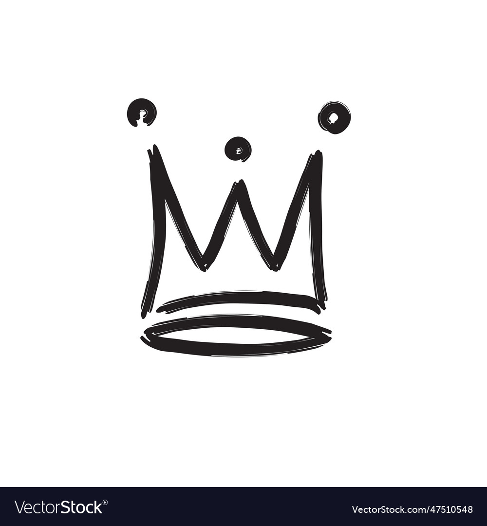 Crown symbol hand draw style Royalty Free Vector Image