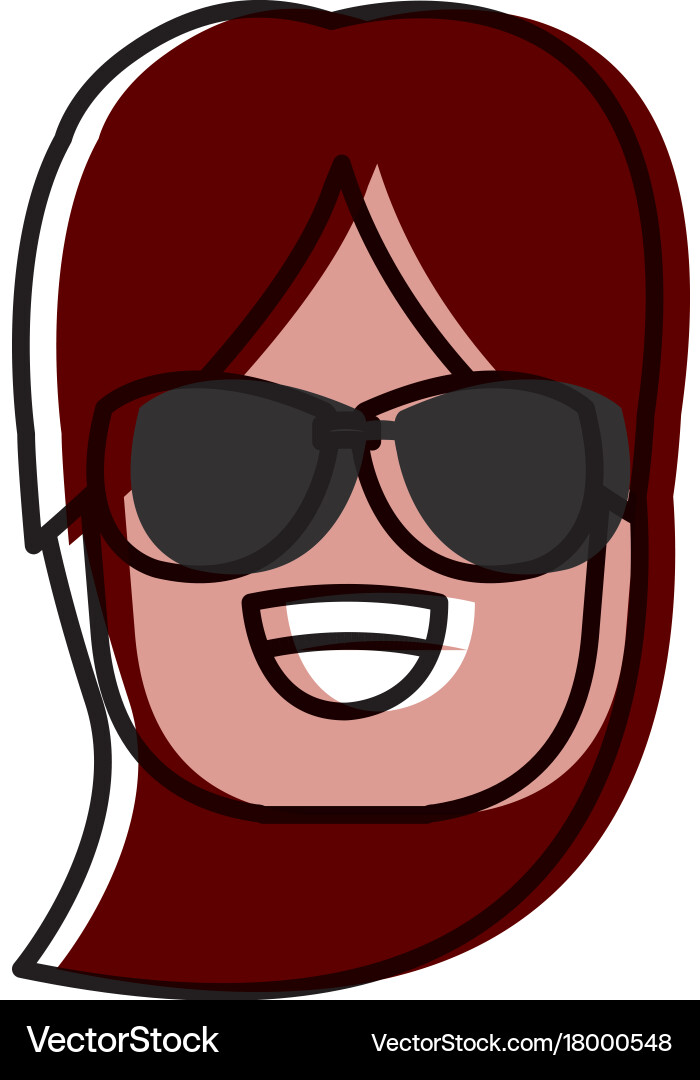 Girl with sunglasses Royalty Free Vector Image