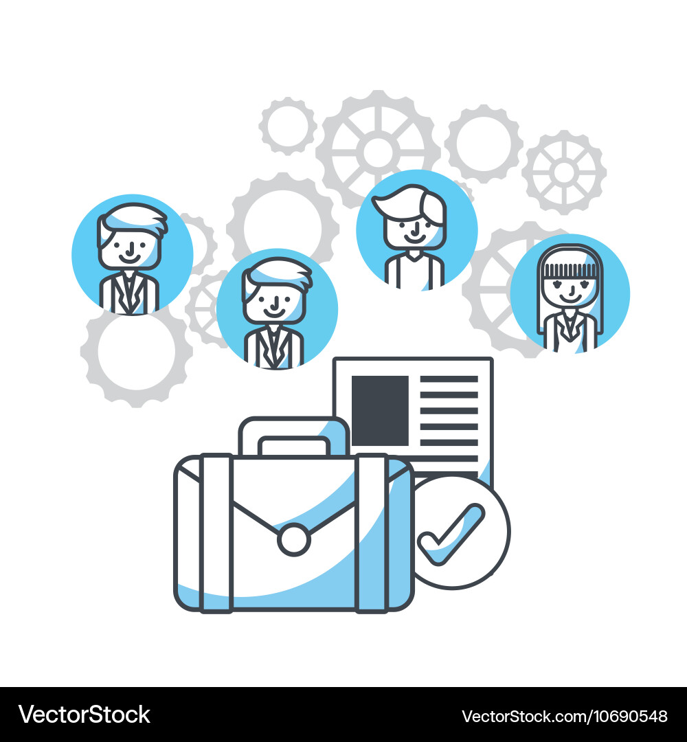 Human resources flat line icons Royalty Free Vector Image