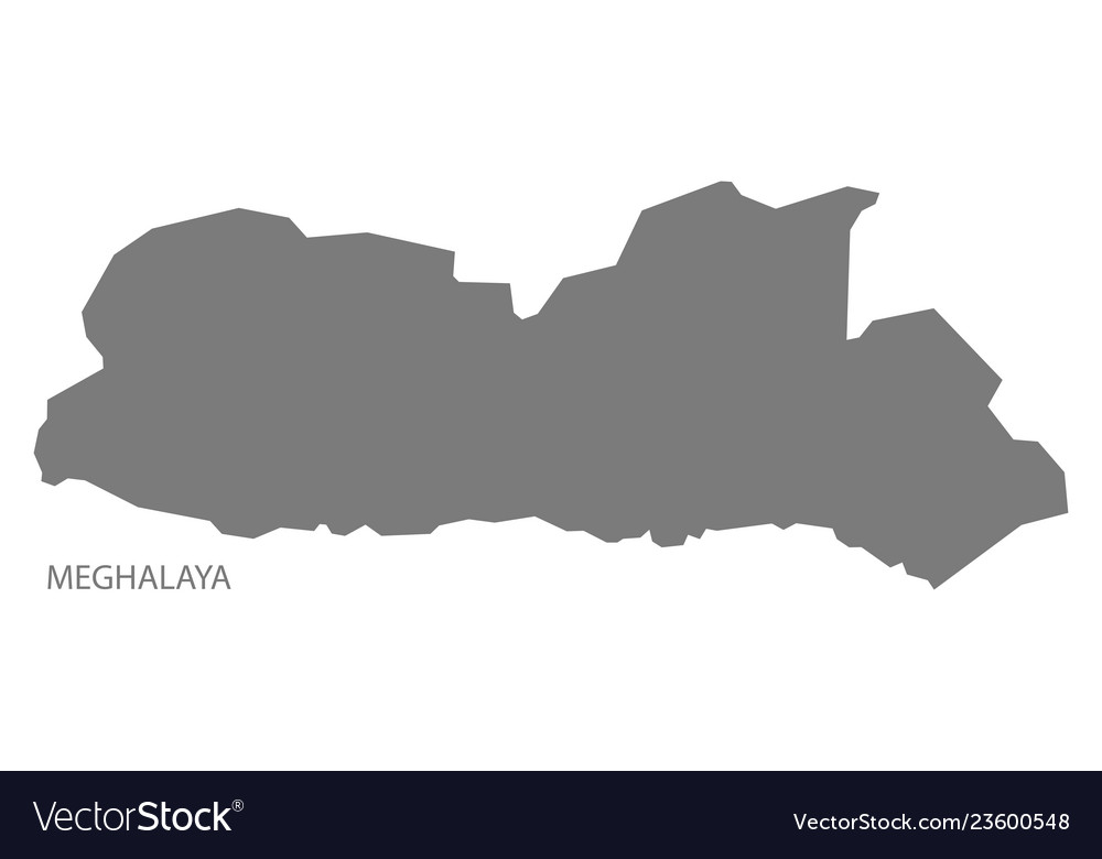 Meghalaya india map grey Royalty Free Vector Image