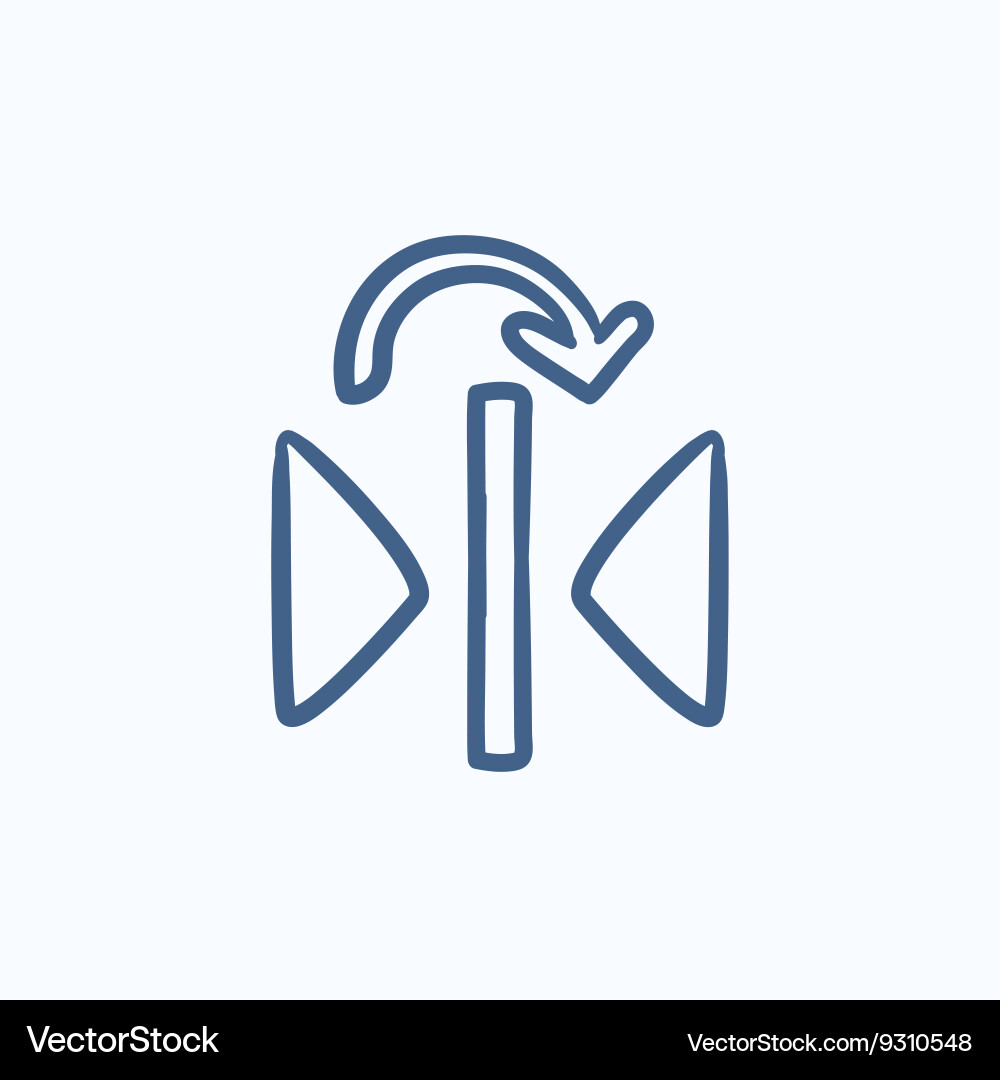 Play button sketch icon Royalty Free Vector Image
