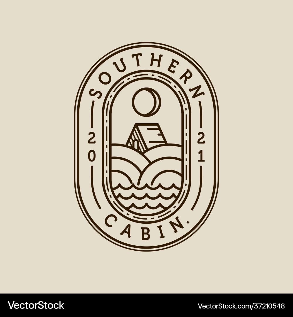 Printcabin or cottage modern line art design Vector Image