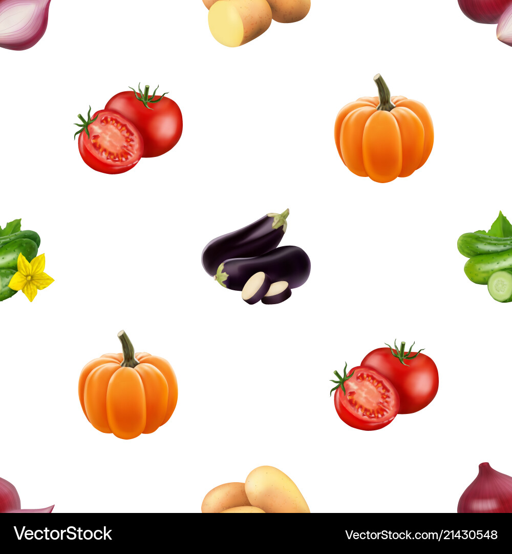 Seamless pattern with vegetables Royalty Free Vector Image