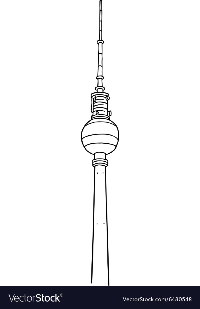 TV Tower Berlin Royalty Free Vector Image VectorStock