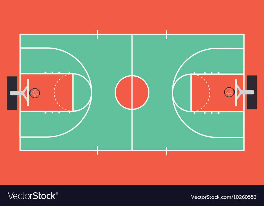 Basketball court top view template sports ground Vector Image