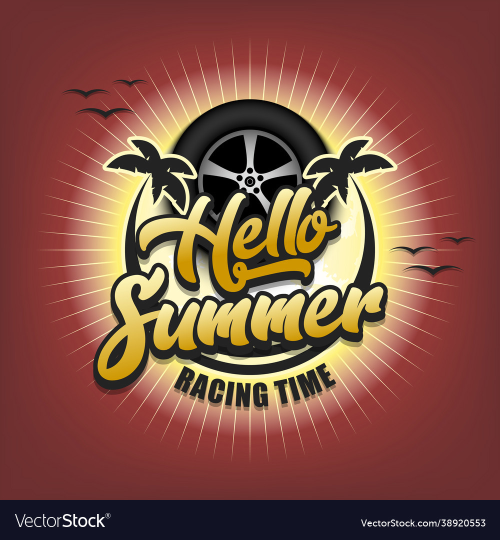 Hello summer time Royalty Free Vector Image - VectorStock