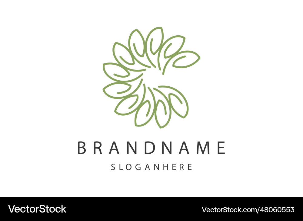 Letter c leaf Royalty Free Vector Image - VectorStock