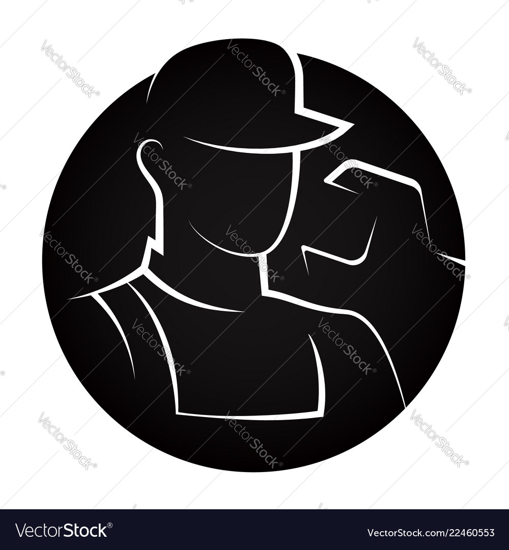Man in uniform and spanner Royalty Free Vector Image