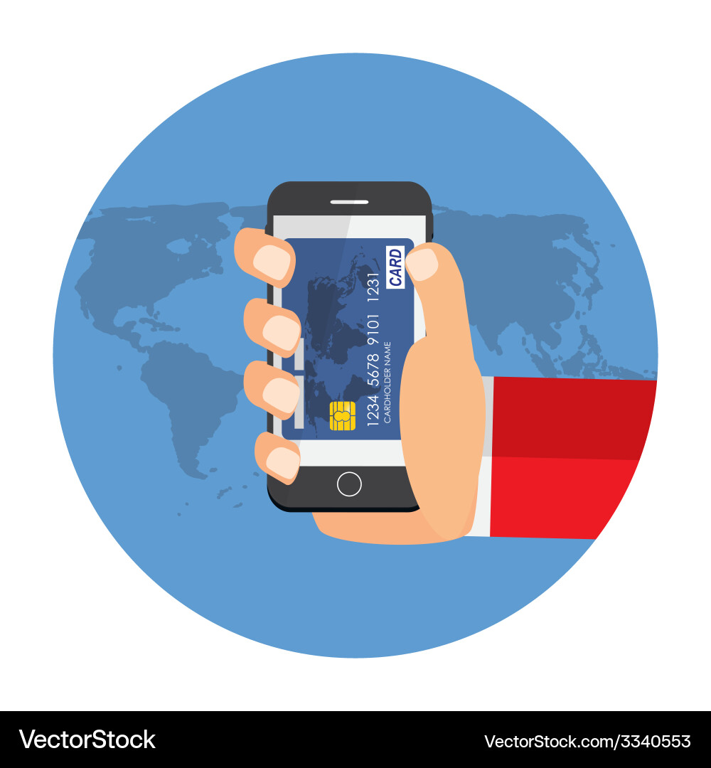 Mobile payment flat concept Royalty Free Vector Image