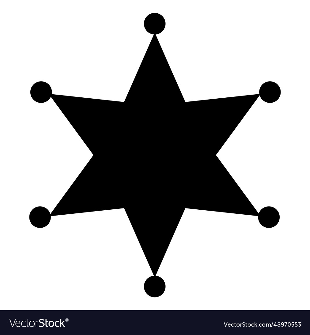 Sheriff star silhouette 01 Royalty Free Vector Image