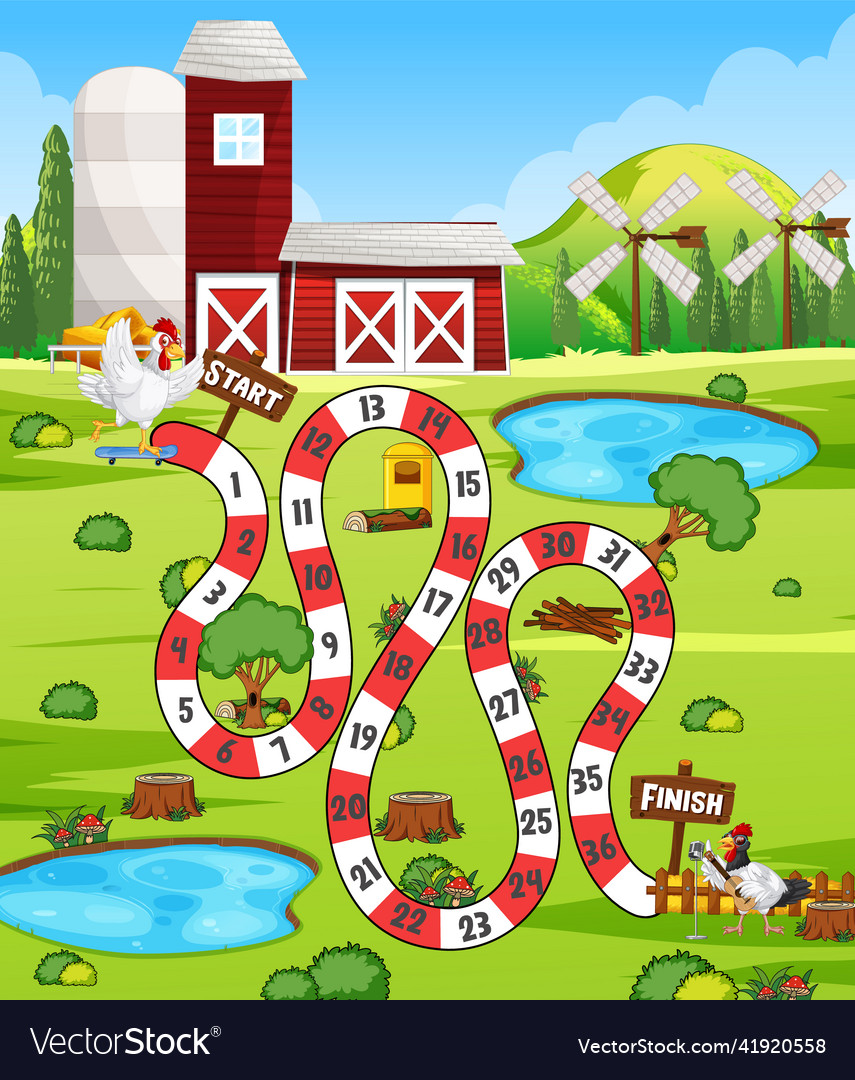 A farm boardgame template Royalty Free Vector Image