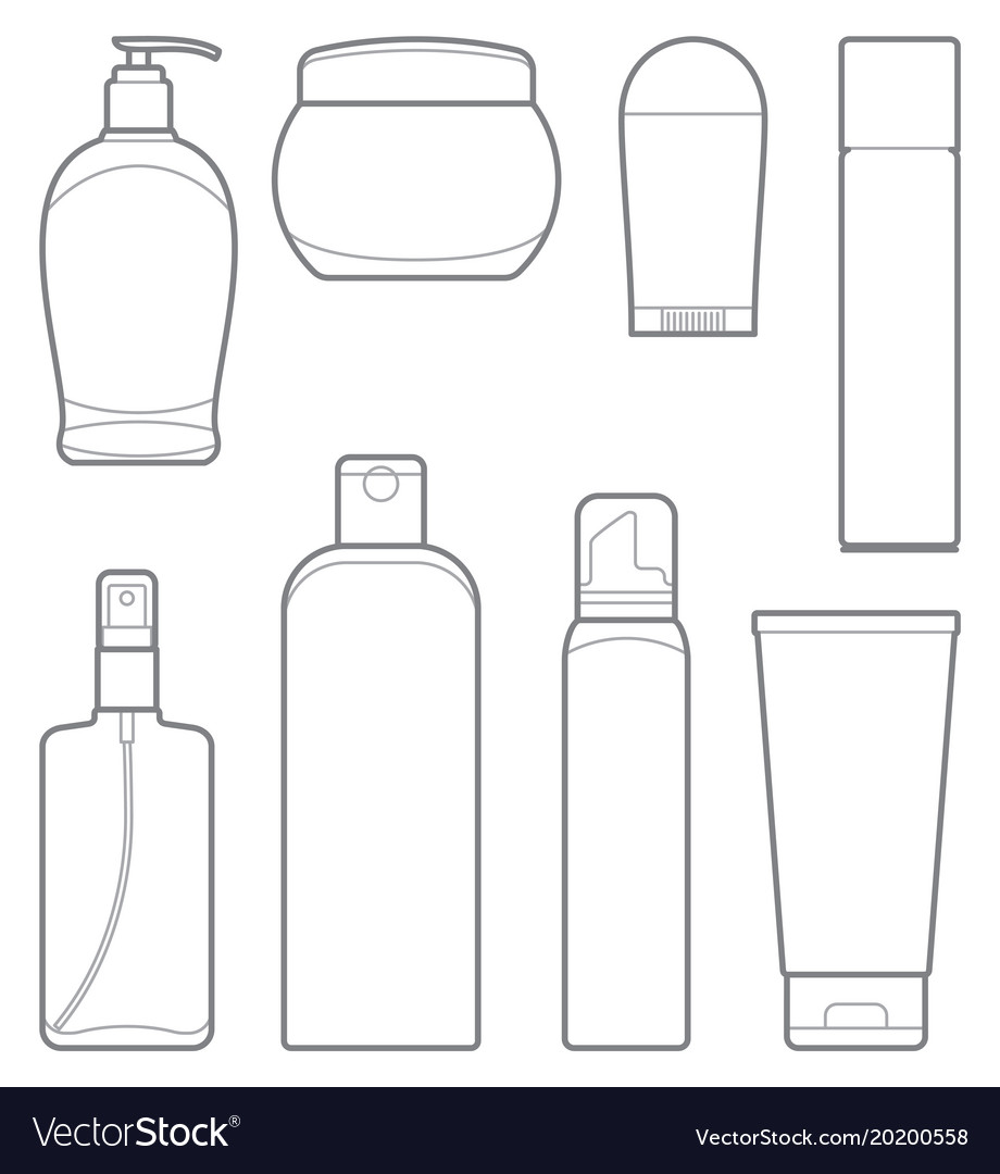 Bottles of cosmetic products Royalty Free Vector Image